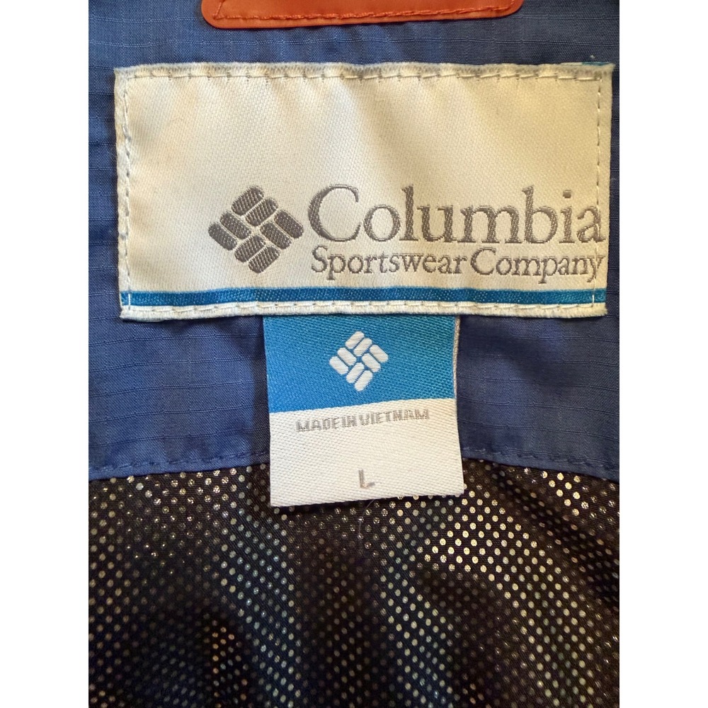 Columbia Omni-Heat Puffer Jacket Mens Blue Insulated Full Zip Ripstop Coat - Picture 10 of 13